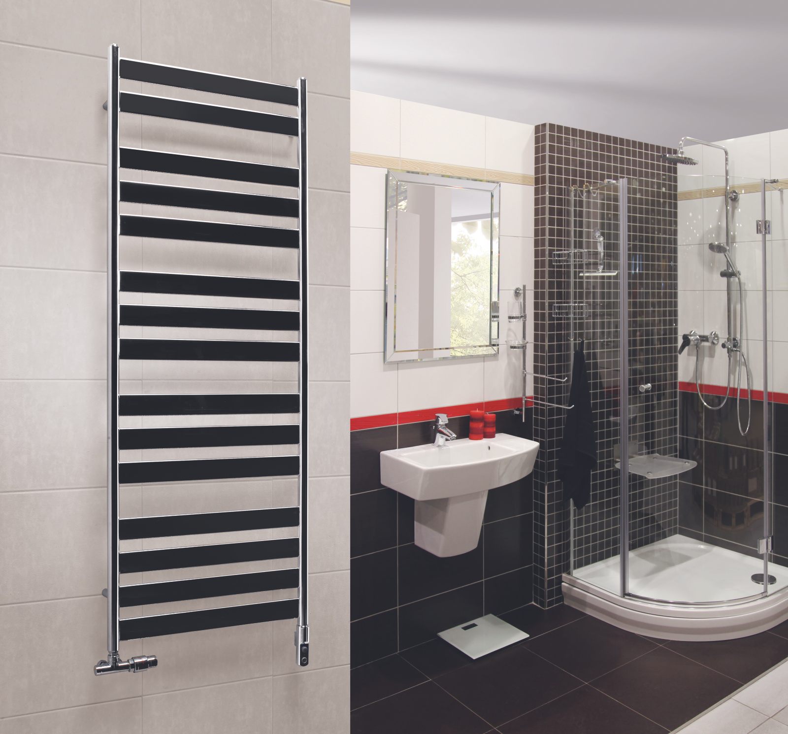 Rendering Zehnder Zeta Decorative radiator Side view