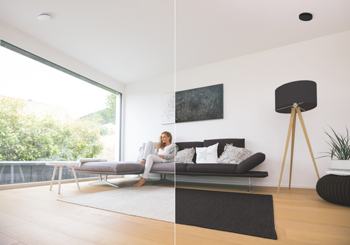 Zehnder_CSY_ComfoValveLunaS-living-woman_Split1 Rendering Zehnder ComfoValve Luna E125 Comfortable indoor ventilation Angled view
