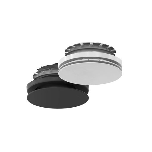 Zehnder_CSY_ComoValve_Luna_S_E_Traffic-White_Black_Cutout Cut-Out Zehnder ComfoValve Luna E125 Comfortable indoor ventilation Angled view