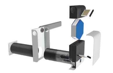 Instalace decentrální jednotky Zehnder v obvodové zdi.