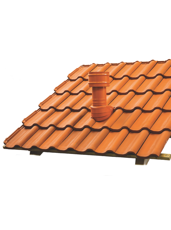 Cut-Out Zehnder ComfoEdge roof terminal Comfortable indoor ventilation Angled view