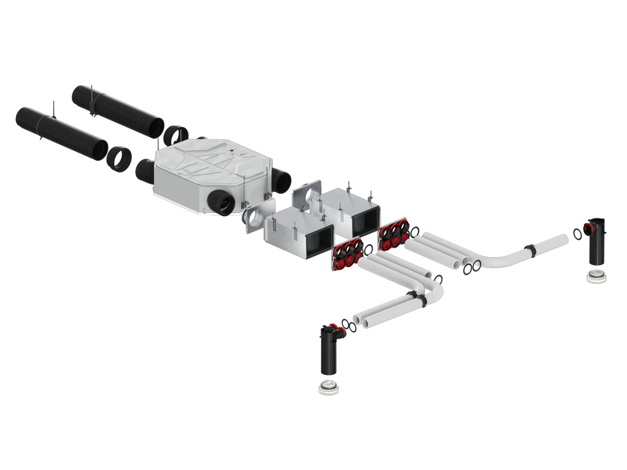 Systém distribuce vzduchu s komfortní větrací jednotkou Zehnder ComfoAir Flex Sladěné, snadno kombinovatelné prvky umožňují jednoduchou, rychlou a kvalitní instalaci pro maximální spokojenost zákazníků.