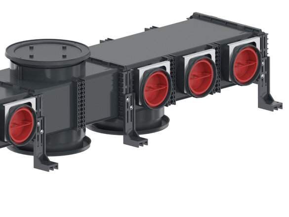 Cut-Out Zehnder ComfoCube Flex Comfortable indoor ventilation Angled view