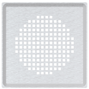 ComfoGrid Torino square decorative grille, extract air , DN125, 160 mm x 160 mm, stainless steel, including filter