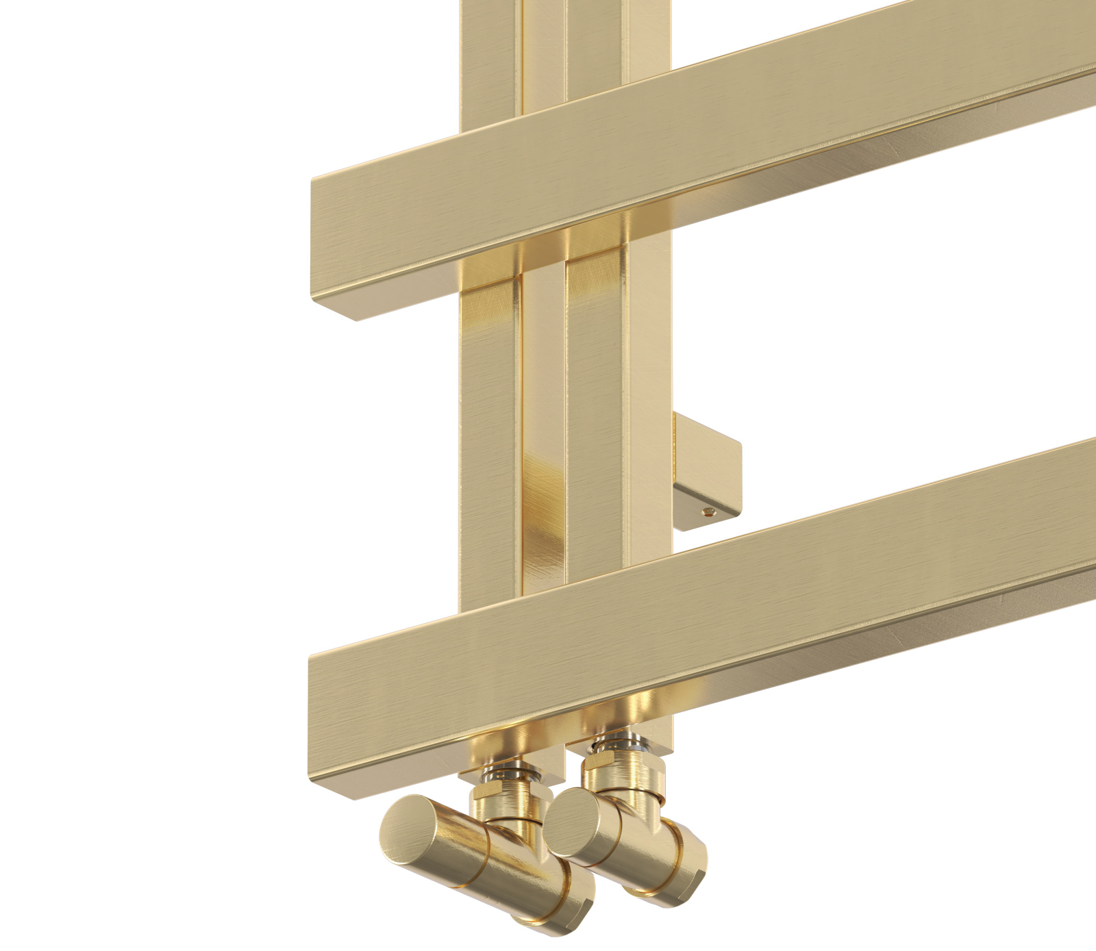 Detail radiátoru Zehnder Alban v provedení kartáčovaná mosaz