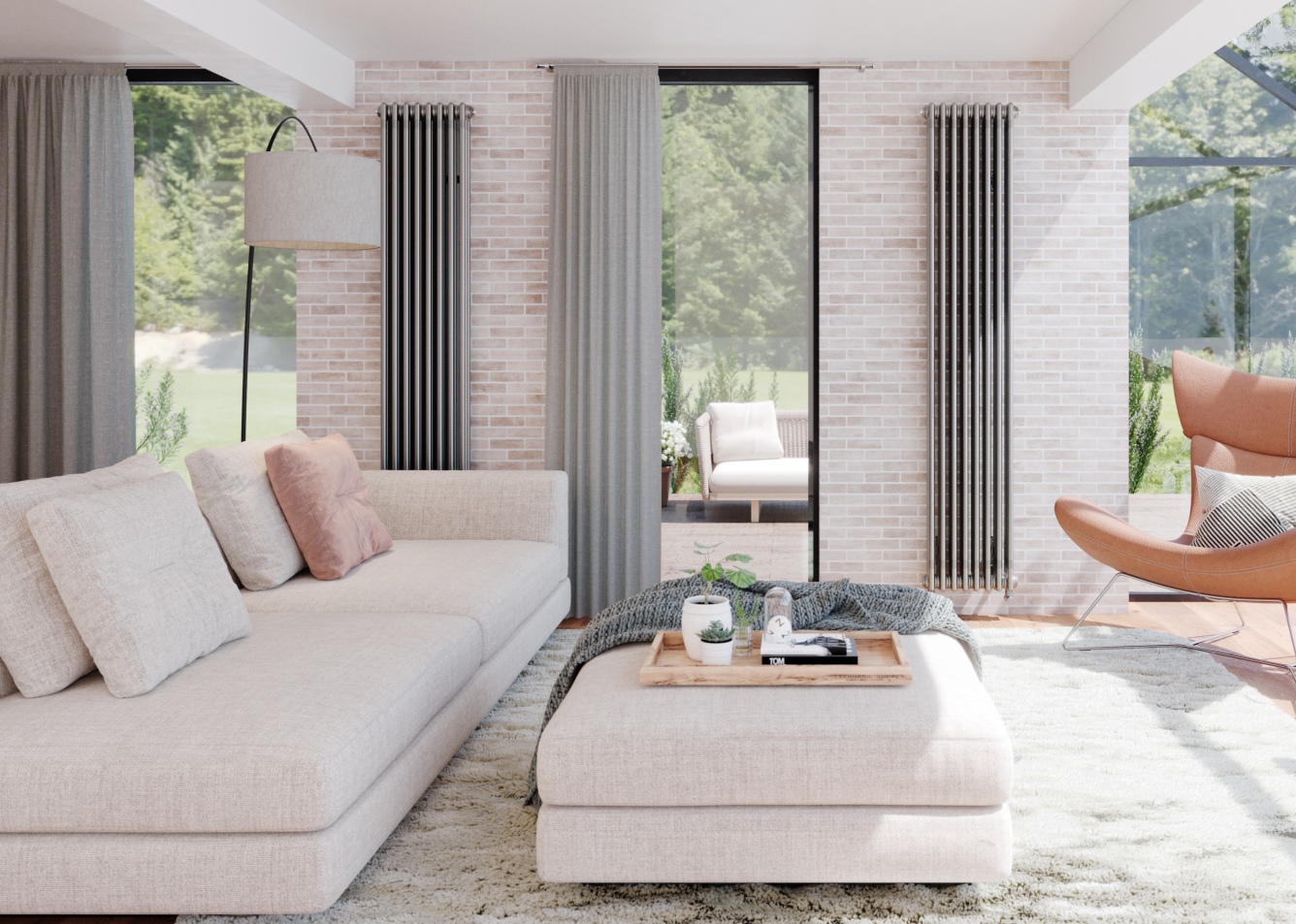 Rendering Zehnder Charleston Decorative radiator Front view