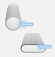 Větrací potrubí s hladkým vnitřním povrchem Clinside.