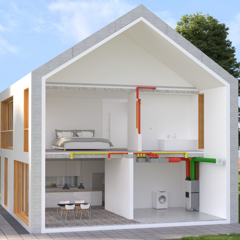 Rendering Zehnder ComfoClime 36 Comfortable indoor ventilation Angled view