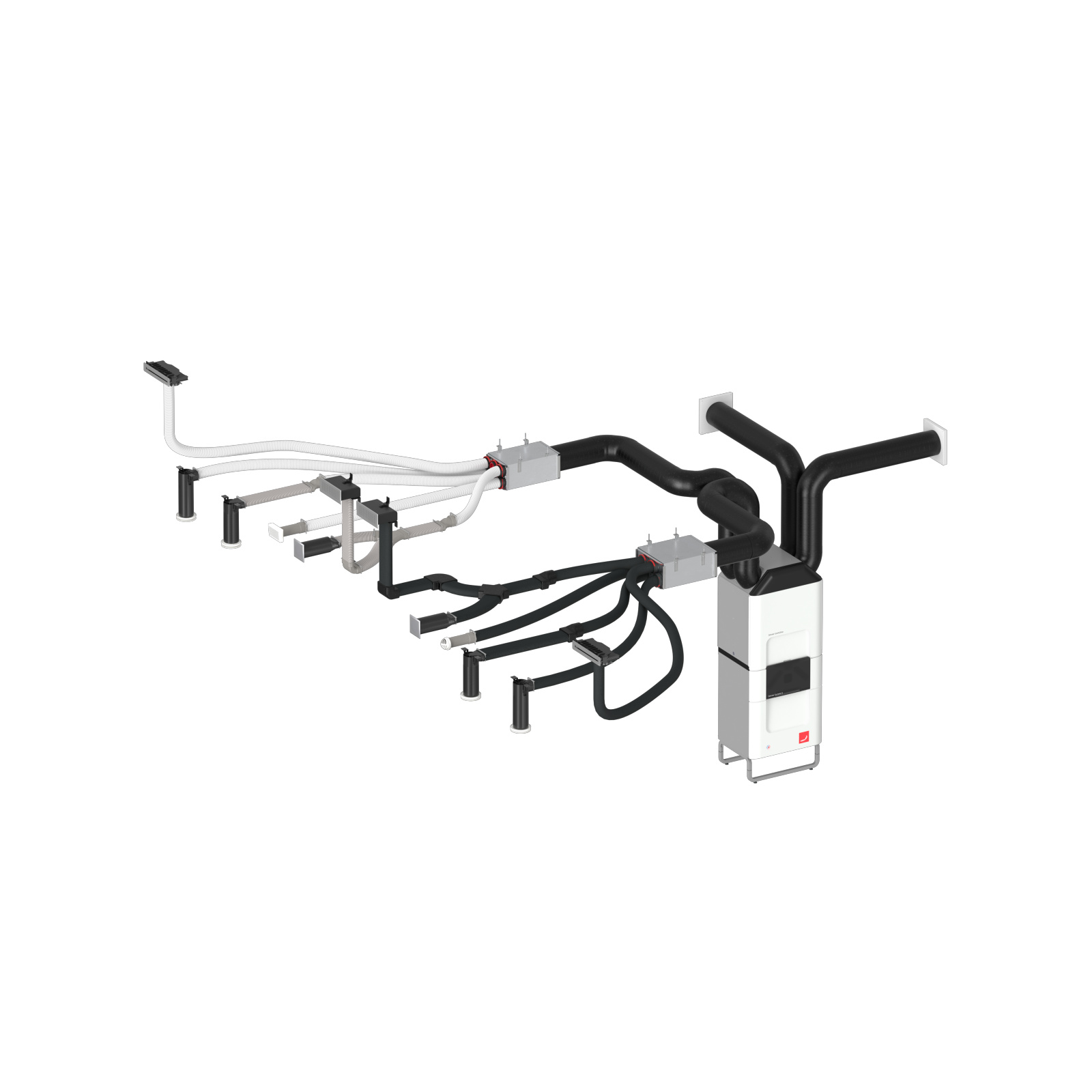 Cut-Out Zehnder ComfoAir Q350 TR Comfortable indoor ventilation Angled view