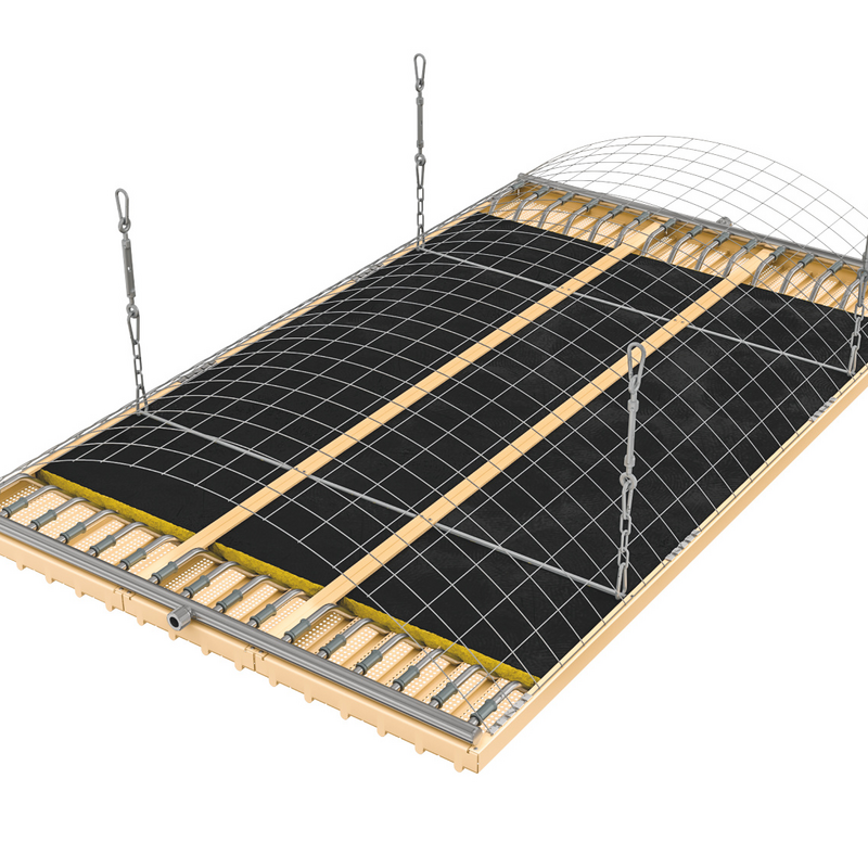 Rendering Zehnder ZFP Heating and cooling ceiling system Top view