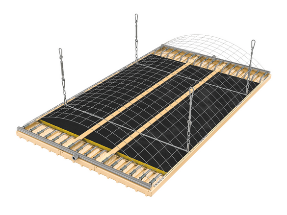 Rendering Zehnder ZFP Heating and cooling ceilings Top view