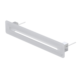Zehnder ComfoGrid Linea 400 povrchová úprava White Glass Rendering ComfoGrid CSB Design line Comfortable indoor ventilation Angled view