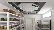 ComfoAir Flex, Ambiance, Picture storage room, ventilation unit, CSY, ComfoWell 320, ceiling mounted ventilation unit, ceiling