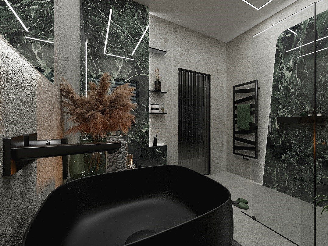 Návrh koupelny s designovým radiátorem Zehnder Kazeane