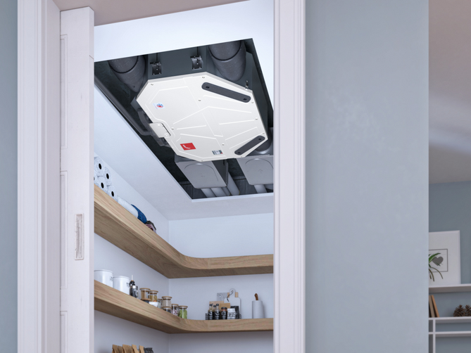 Inovativní podstropní větrací jednotka Zehnder ComfoAir Flex zajišťuje vynikající výkon s minimálními prostorovými nároky.