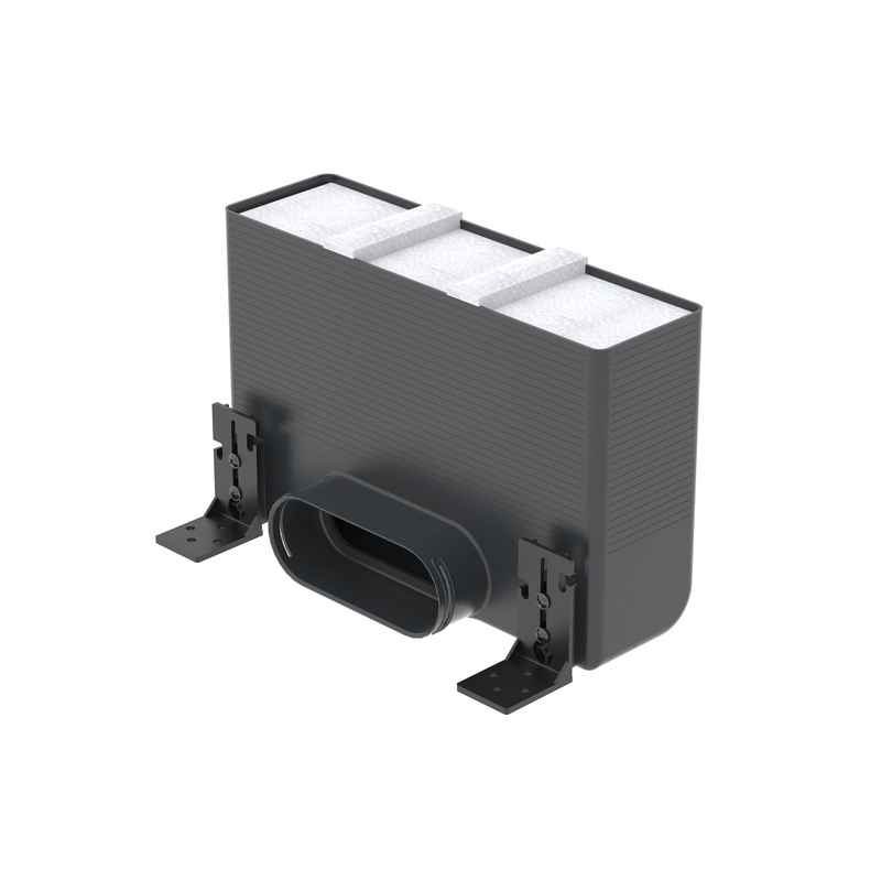 Rendering Zehnder ComfoCase CLF Comfortable indoor ventilation Angled view