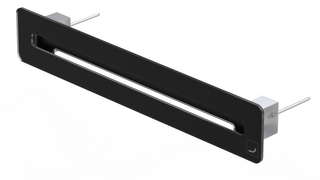 Zehnder ComfoGrid Linea 400 povrchová úprava Black Glass Rendering Zehnder ComfoGrid CSB/P Linea Comfortable indoor ventilation Angled view