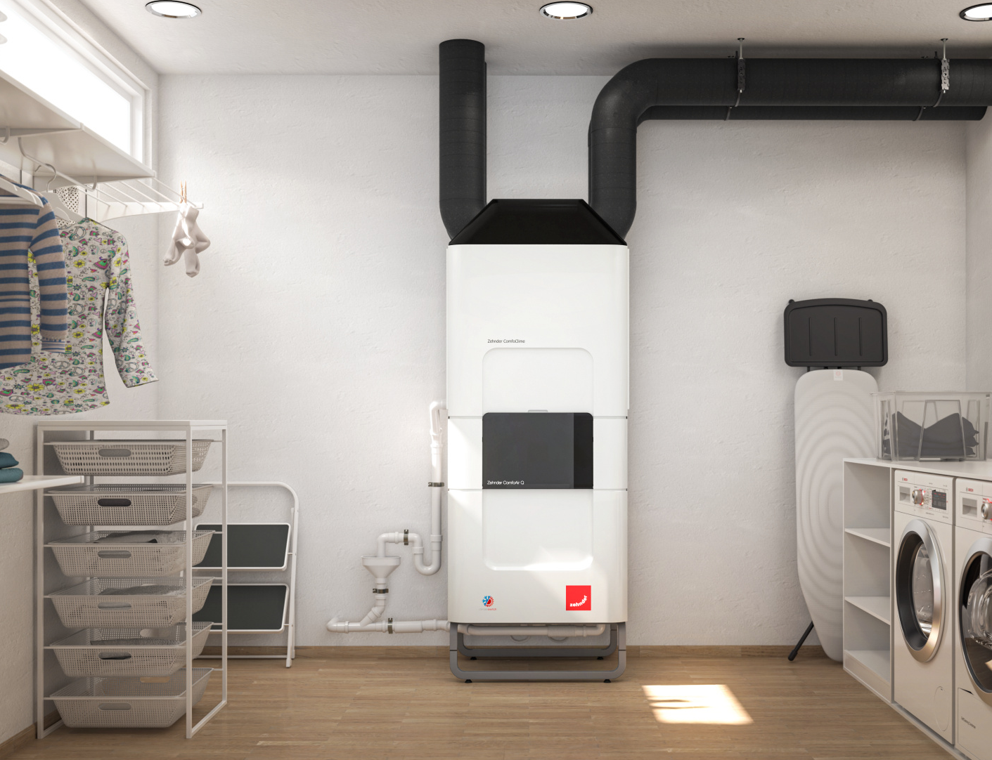 Zehnder ComfoClime Rendering Zehnder ComfoClime Q Comfortable indoor ventilation Front view