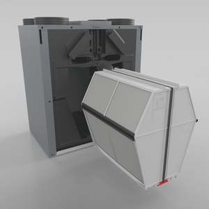 Cut-Out Zehnder Enthalpie Exchanger for ComfoAir Comfortable indoor ventilation 3D view