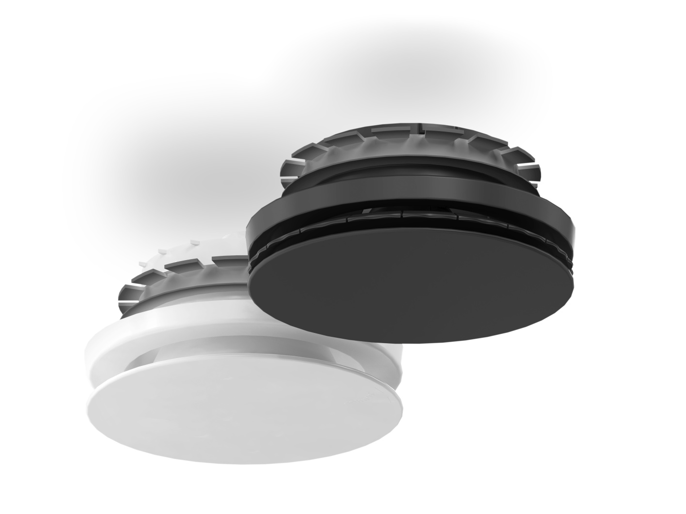 Talířový ventil Zehnder ComfoValve Luna je k dostání v černém či bílém provedení Ventil přívodního vzduchu Zehnder ComfoValve Luna S