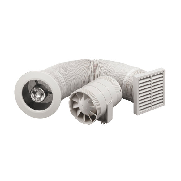 Cut-Out Zehnder Timer Silent ceiling fan shower kit with light Comfortable indoor ventilation 3D view