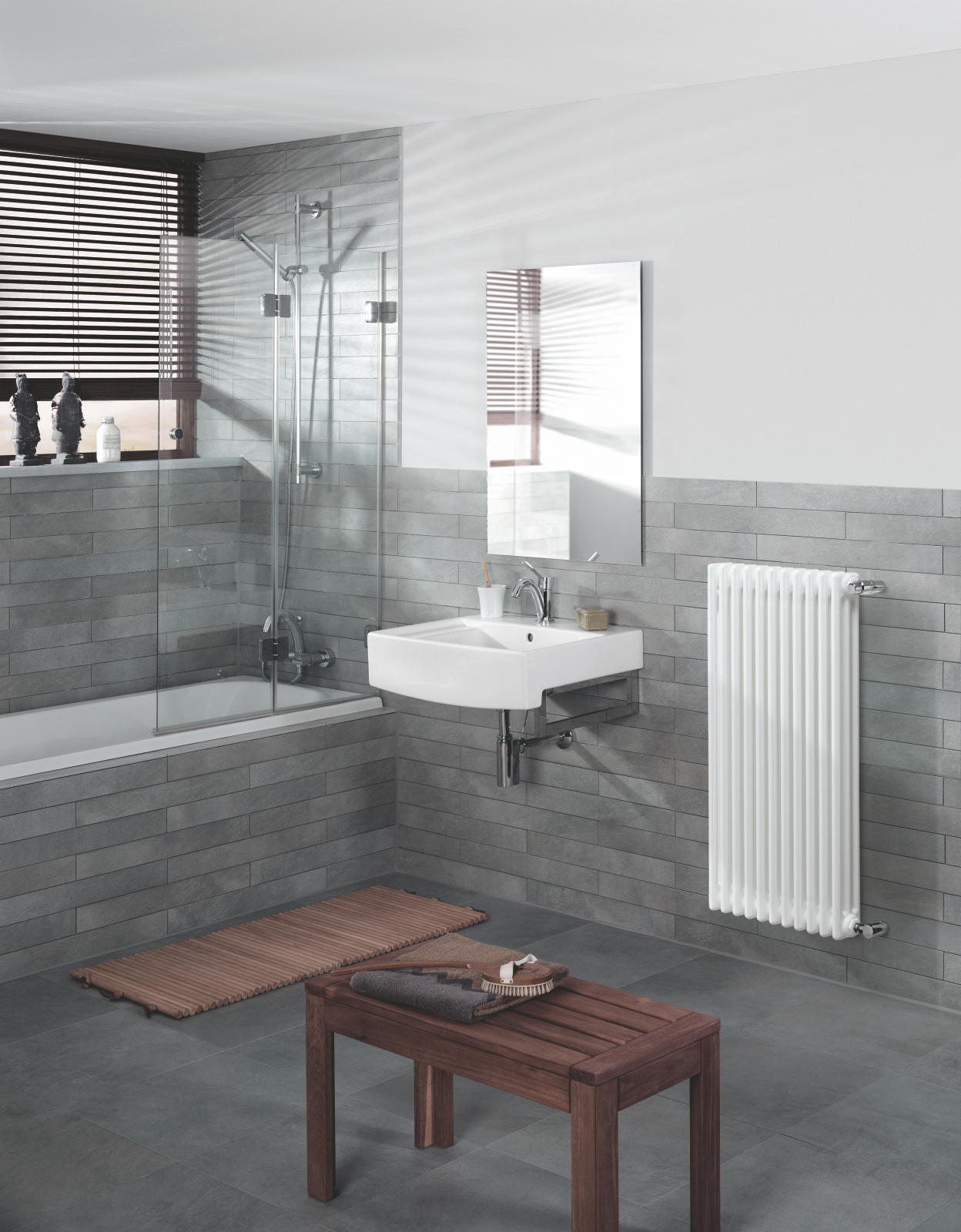 Zehnder_RAD_Charleston-Retrofit-HY_white_bathroom_001 Rendering Zehnder Charleston Retrofit Decorative radiator Side view