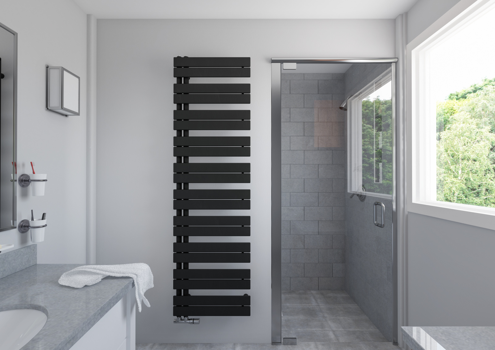 Rendering Zehnder Roda Duo Decorative radiator Front view