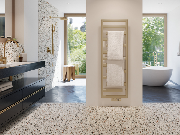 Koupelnový radiátor Zehnder Tetris v barvě Golden Sand