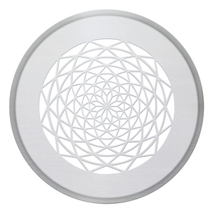 Zehnder_CSY_ComfoGrid DN125 round_Design_grilles_Sans_Soucis_CLRF_stainless_steel Rendering Zehnder ComfoGrid CLRF/TVA DN125 round Comfortable indoor ventilation Front view