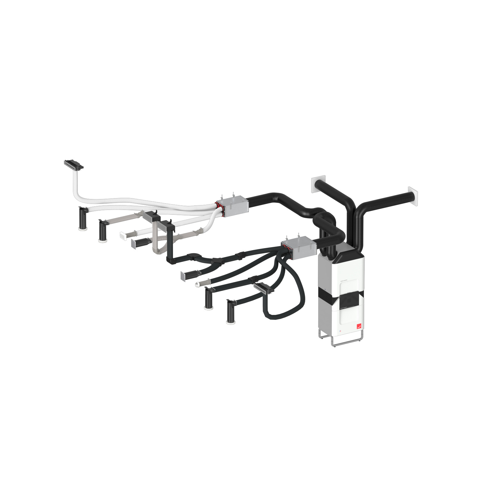 Cut-Out Zehnder ComfoAir Q350 TR Comfortable indoor ventilation Angled view