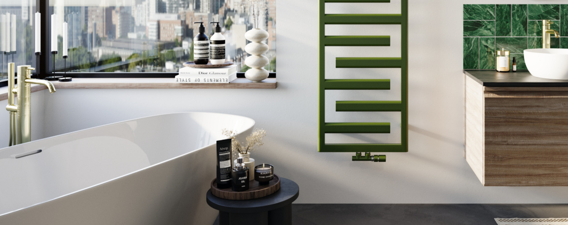 Rendering Zehnder Tetris Decorative radiator Front view