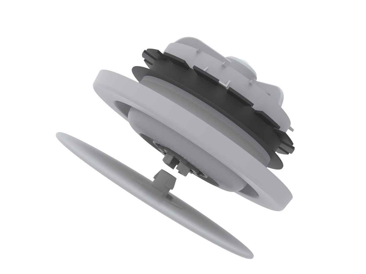 Rendering Zehnder ComfoValve Luna E125 Comfortable indoor ventilation Angled view