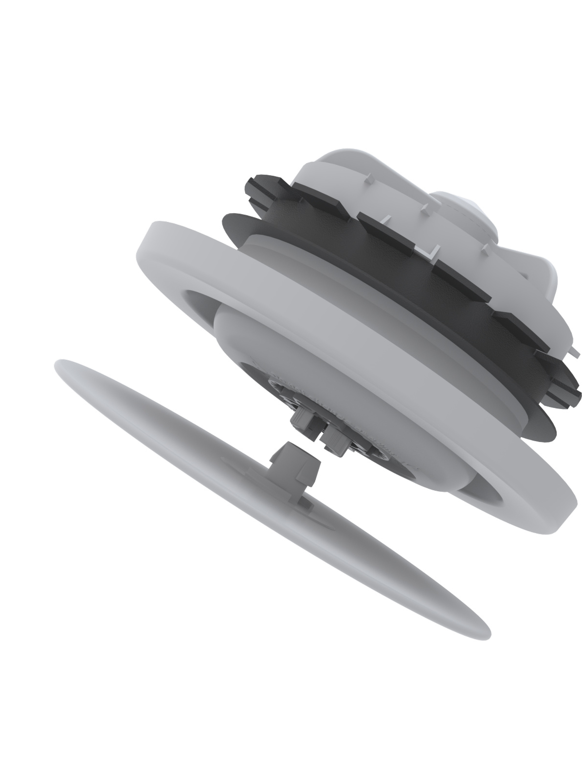 Zehnder_CSY_ComfoValve Luna E125 Extract Valve Rendering Zehnder ComfoValve Luna E125 Comfortable indoor ventilation Angled view