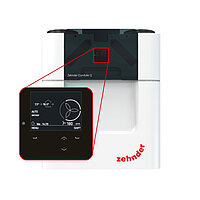 Displej větrací jednotky Ovládání větrací jednotky Zehnder na displeji je základním způsobem řízení systému větrání